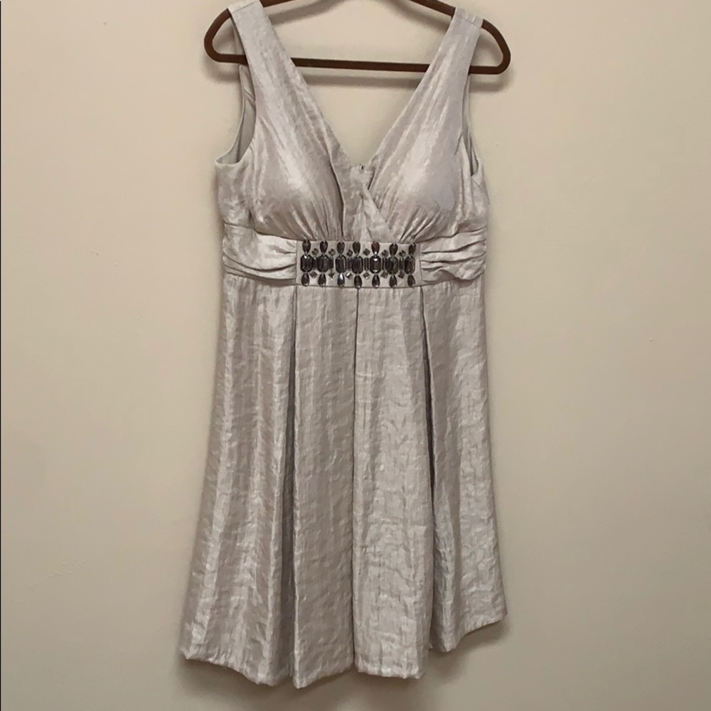 NW Collections taupe cocktail dress
